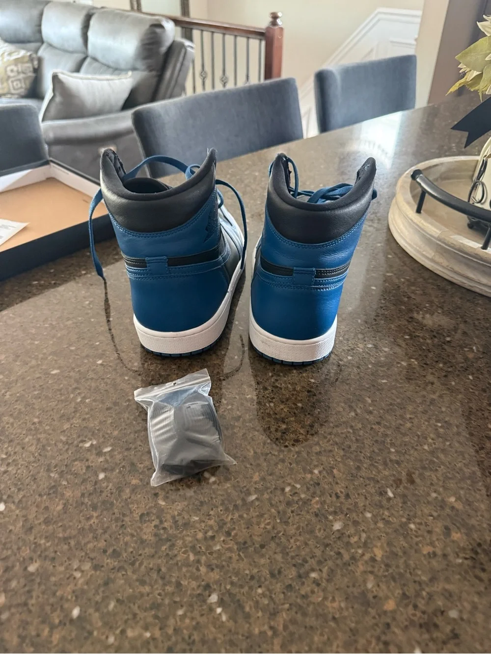 Nike Men’s Athletic High-Top Sneakers in Black and Blue
